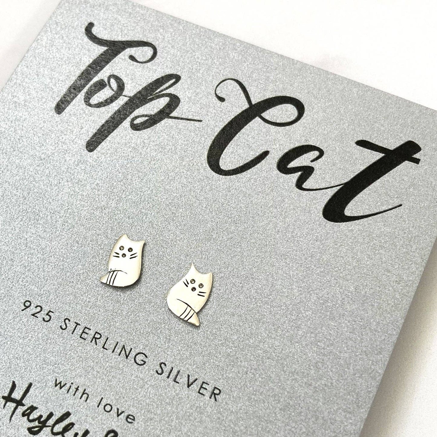 Top Cat Sterling Silver Earrings