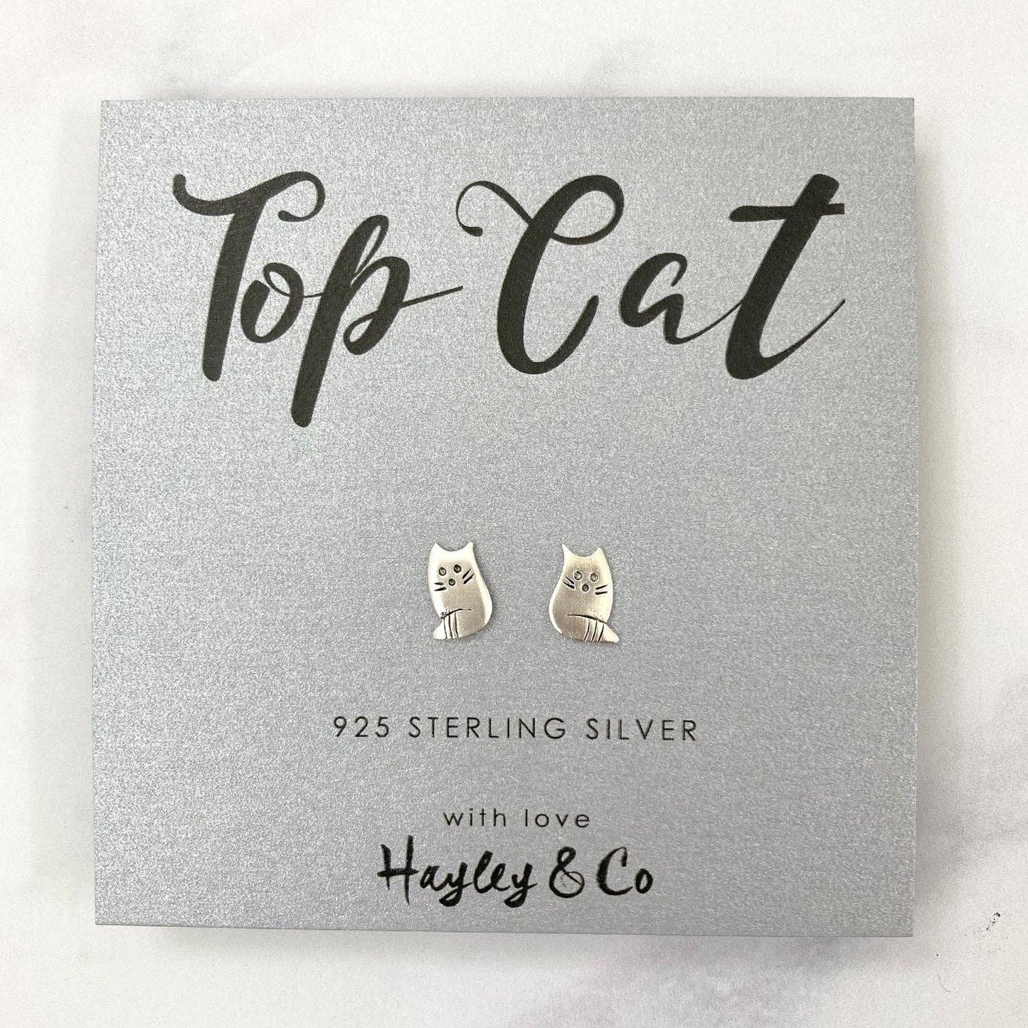 Top Cat Sterling Silver Earrings