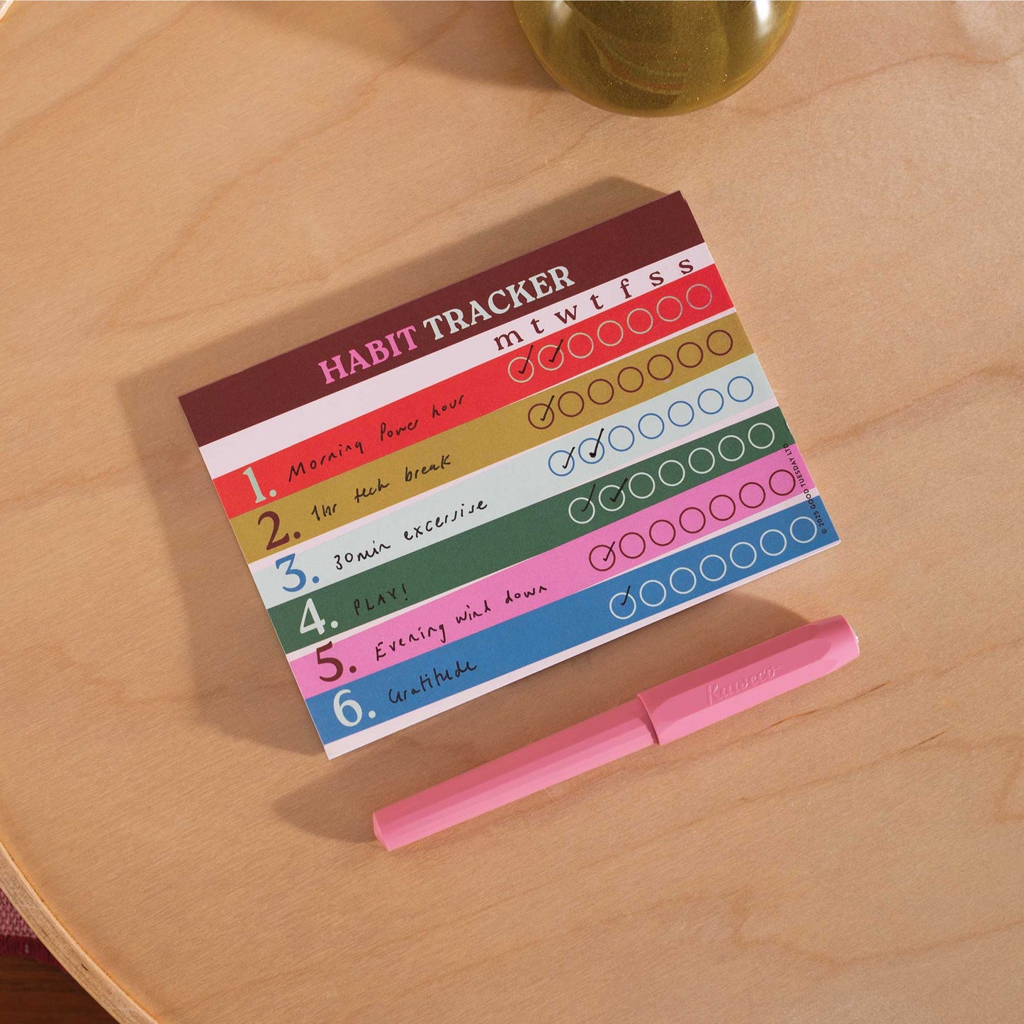 Weekly Habit Tracker Pad - Work Hard, Play Nice