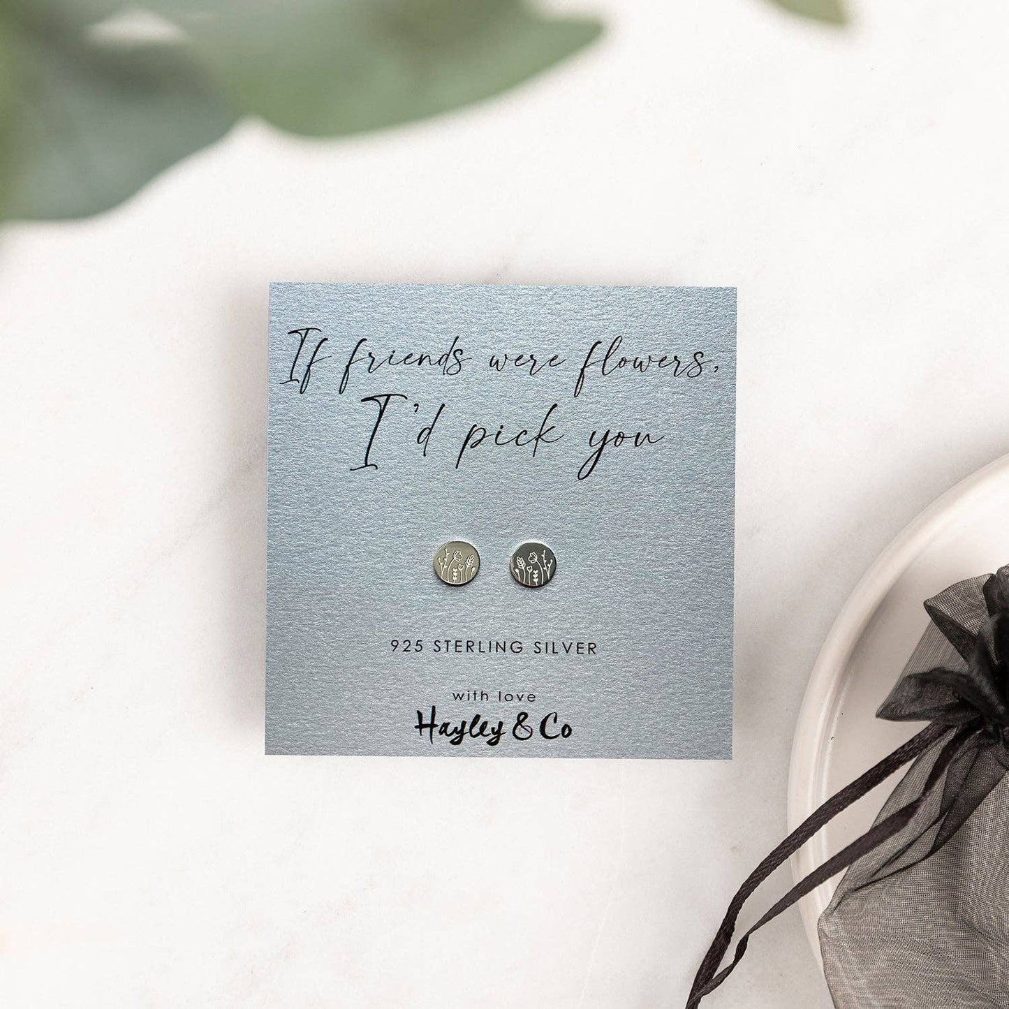 If Friends Were Flowers Sterling Silver Earrings