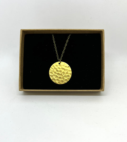 Hammered Disc Necklace