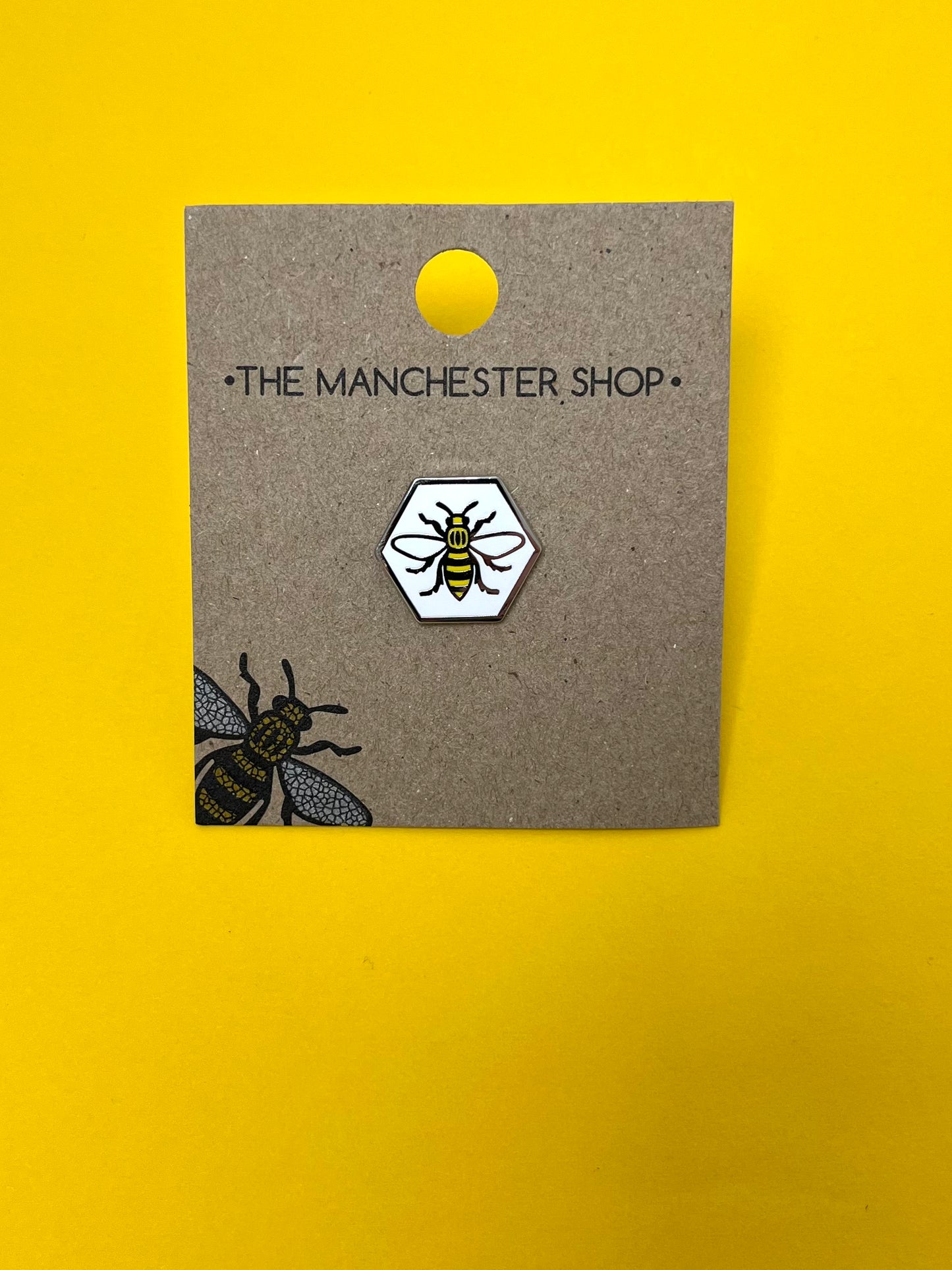 Hexagon Bee Pin Badge