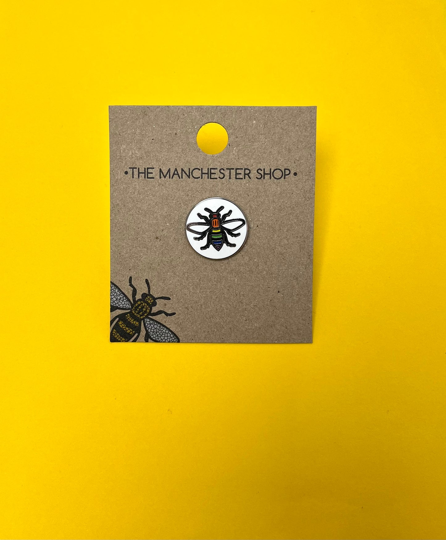 Rainbow Bee Pin Badge