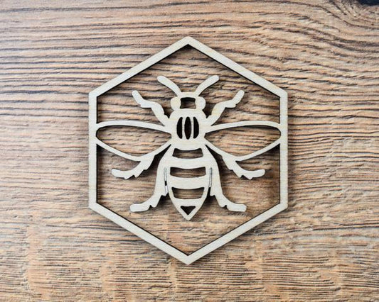Wooden Bee / Honeycomb Coaster